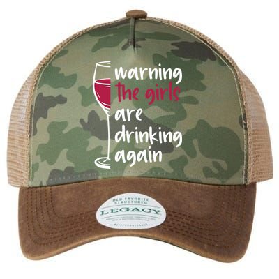Warning The Girls Are Drinking Again Wine Glass Funny Legacy Tie Dye Trucker Hat