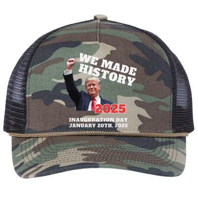 Won Thank God Trump We Made History Get Over It Comeback Retro Rope Trucker Hat Cap