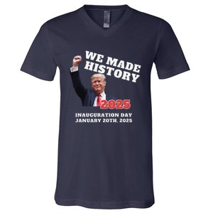 Won Thank God Trump We Made History Get Over It Comeback V-Neck T-Shirt