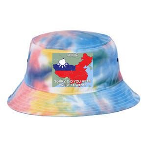 West Taiwan Great Gift Taiwan Map West Taiwan Cool Gift Tie Dye Newport Bucket Hat