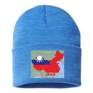 West Taiwan Great Gift Taiwan Map West Taiwan Cool Gift Sustainable Knit Beanie