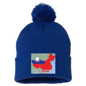 West Taiwan Great Gift Taiwan Map West Taiwan Cool Gift Pom Pom 12in Knit Beanie