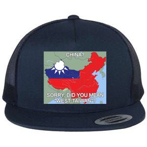 West Taiwan Great Gift Taiwan Map West Taiwan Cool Gift Flat Bill Trucker Hat