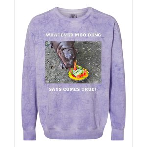 Won Thank God Trump Hippo Moo Deng Prediction Greatest Colorblast Crewneck Sweatshirt