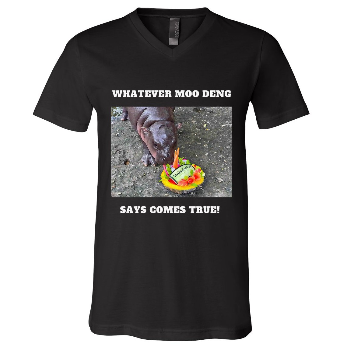 Won Thank God Trump Hippo Moo Deng Prediction Greatest V-Neck T-Shirt