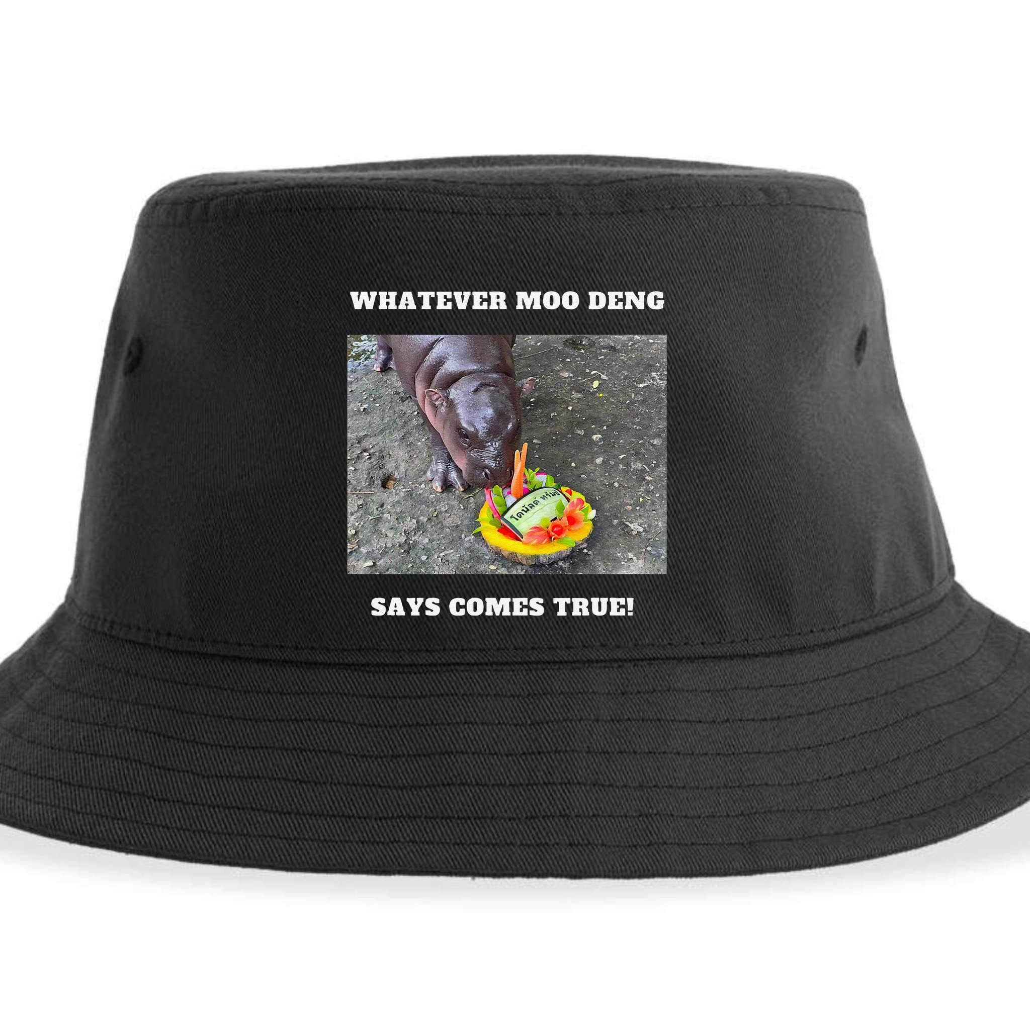 Won Thank God Trump Hippo Moo Deng Prediction Greatest Sustainable Bucket Hat