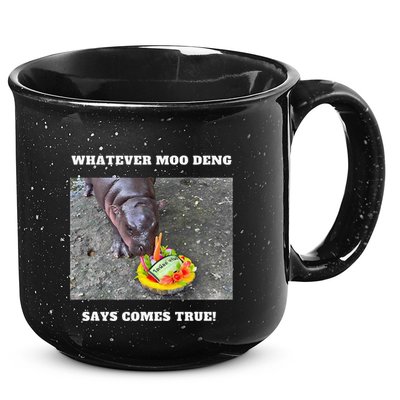 Won Thank God Trump Hippo Moo Deng Prediction Greatest 15oz Campfire Ceramic Mug
