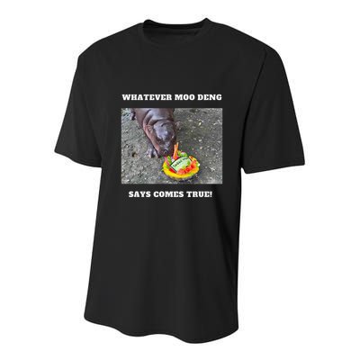 Won Thank God Trump Hippo Moo Deng Prediction Greatest Youth Performance Sprint T-Shirt