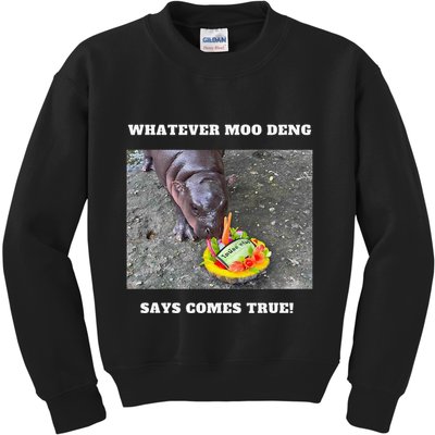 Won Thank God Trump Hippo Moo Deng Prediction Greatest Kids Sweatshirt