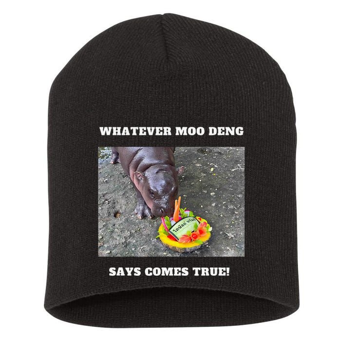 Won Thank God Trump Hippo Moo Deng Prediction Greatest Short Acrylic Beanie