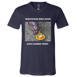 Won Thank God Trump Hippo Moo Deng Prediction Greatest V-Neck T-Shirt