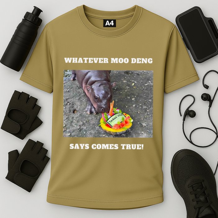 Won Thank God Trump Hippo Moo Deng Prediction Greatest Cooling Performance Crew T-Shirt