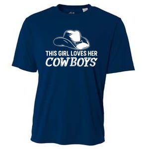 Wo This Girl Loves Her Cowboy Cute Texas Dallas Cooling Performance Crew T-Shirt