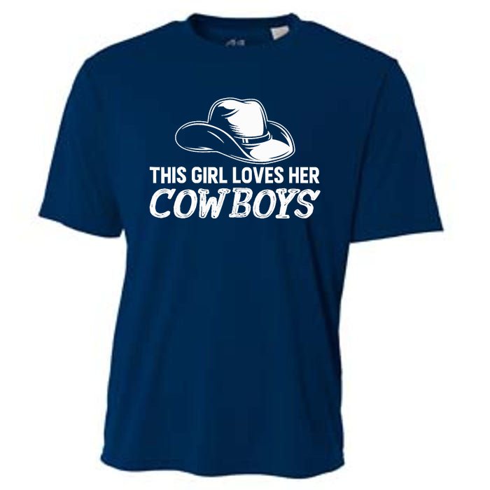 Wo This Girl Loves Her Cowboy Cute Texas Dallas Cooling Performance Crew T-Shirt