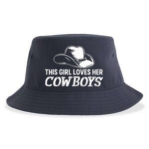 Wo This Girl Loves Her Cowboy Cute Texas Dallas Sustainable Bucket Hat