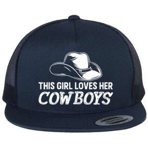 Wo This Girl Loves Her Cowboy Cute Texas Dallas Flat Bill Trucker Hat