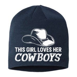 Wo This Girl Loves Her Cowboy Cute Texas Dallas Sustainable Beanie