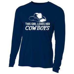 Wo This Girl Loves Her Cowboy Cute Texas Dallas Cooling Performance Long Sleeve Crew