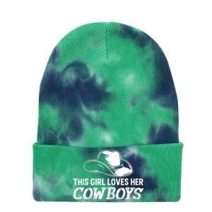 Wo This Girl Loves Her Cowboy Cute Texas Dallas Tie Dye 12in Knit Beanie