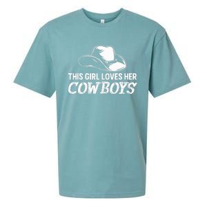 Wo This Girl Loves Her Cowboy Cute Texas Dallas Sueded Cloud Jersey T-Shirt