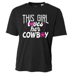 Womens This Girl Loves Her Cowboy Cute Texas Dallas Cooling Performance Crew T-Shirt