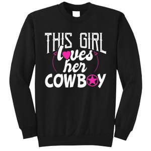 Womens This Girl Loves Her Cowboy Cute Texas Dallas Sweatshirt