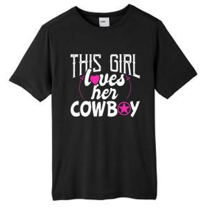 Womens This Girl Loves Her Cowboy Cute Texas Dallas Tall Fusion ChromaSoft Performance T-Shirt