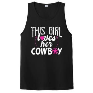 Womens This Girl Loves Her Cowboy Cute Texas Dallas PosiCharge Competitor Tank