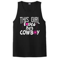 Womens This Girl Loves Her Cowboy Cute Texas Dallas PosiCharge Competitor Tank