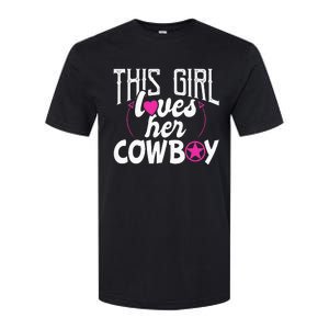 Womens This Girl Loves Her Cowboy Cute Texas Dallas Softstyle CVC T-Shirt