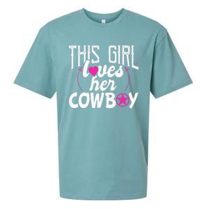 Womens This Girl Loves Her Cowboy Cute Texas Dallas Sueded Cloud Jersey T-Shirt