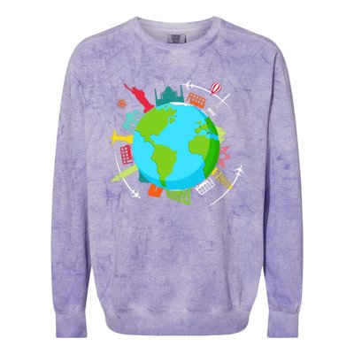 World Traveler Gifts For International World Travelers Colorblast Crewneck Sweatshirt