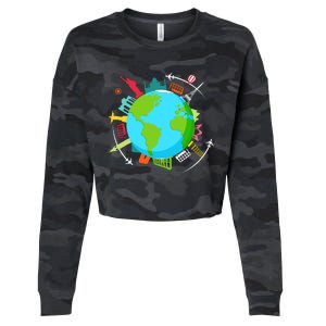 World Traveler Gifts For International World Travelers Cropped Pullover Crew