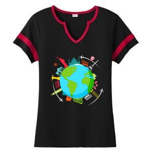 World Traveler Gifts For International World Travelers Ladies Halftime Notch Neck Tee