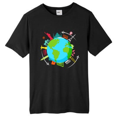 World Traveler Gifts For International World Travelers Tall Fusion ChromaSoft Performance T-Shirt