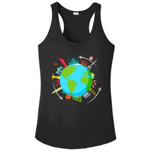 World Traveler Gifts For International World Travelers Ladies PosiCharge Competitor Racerback Tank