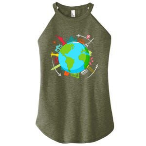 World Traveler Gifts For International World Travelers Women's Perfect Tri Rocker Tank