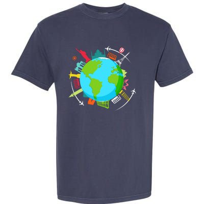 World Traveler Gifts For International World Travelers Garment-Dyed Heavyweight T-Shirt