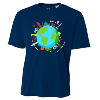 World Traveler Gifts For International World Travelers Cooling Performance Crew T-Shirt