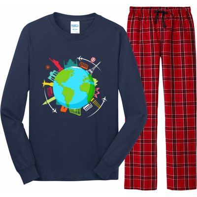 World Traveler Gifts For International World Travelers Long Sleeve Pajama Set