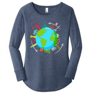 World Traveler Gifts For International World Travelers Women's Perfect Tri Tunic Long Sleeve Shirt