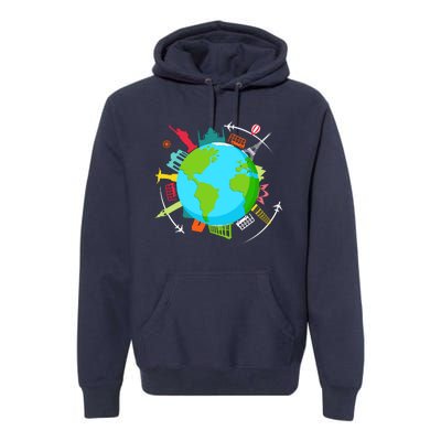 World Traveler Gifts For International World Travelers Premium Hoodie