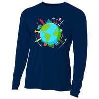 World Traveler Gifts For International World Travelers Cooling Performance Long Sleeve Crew