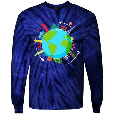 World Traveler Gifts For International World Travelers Tie-Dye Long Sleeve Shirt