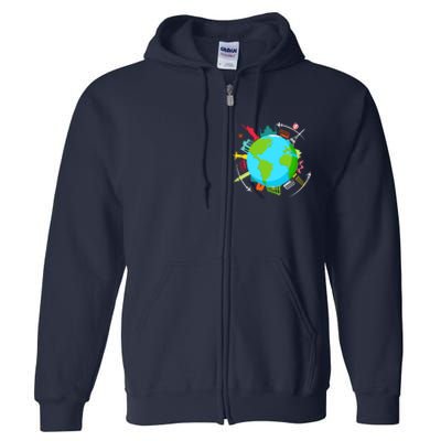 World Traveler Gifts For International World Travelers Full Zip Hoodie