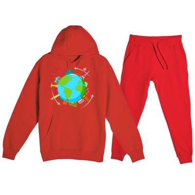 World Traveler Gifts For International World Travelers Premium Hooded Sweatsuit Set