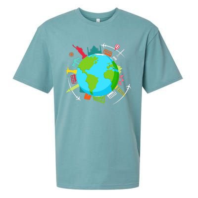 World Traveler Gifts For International World Travelers Sueded Cloud Jersey T-Shirt