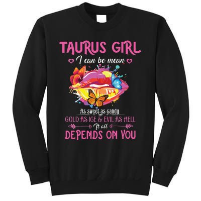 Womens Taurus Girl Lips April May Queen Birthday Zodiac Astrology Sweatshirt