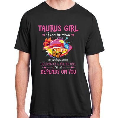 Womens Taurus Girl Lips April May Queen Birthday Zodiac Astrology Adult ChromaSoft Performance T-Shirt