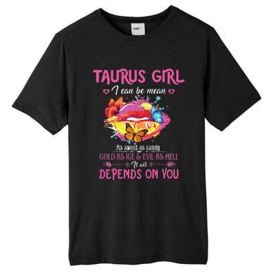 Womens Taurus Girl Lips April May Queen Birthday Zodiac Astrology Tall Fusion ChromaSoft Performance T-Shirt